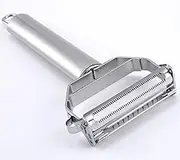 Vegetable Peeler，Stainless Steel 2 in 1 Julienne Vegetable Peeler Perfect for Carrot Potato Melon Gadget Vegetable Fruit