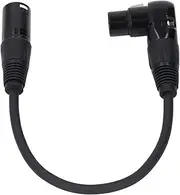 2-Pack XLR Microphone Extension Cable Adapter, XLR Right Angle Female to Straight Male Microphone Connector for Speaker, Recording Studio, Mic Mixer, Interface, Amplifier (1m /