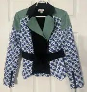 Perfect Peter Pilotto X Target Zip peplum jacket belt colorblock womens XS