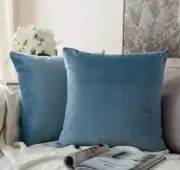 Miulee 2 Pk Velvet Pillow Cases Covers Square 22x22