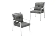 Livsip Outdoor Rattan Chairs Setting Armchair White 2PCS