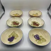 Laurie Gates Sonoma 9" Pasta Bowls (Set of 6) Tomato & Pepper&Eggplant