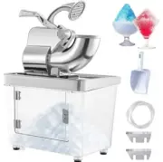New 440LBS Commercial Snow Cone Machine Ice Shaver Crusher Silver Business 300W