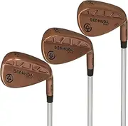 Bermuda Premium Golf Wedge Set for Men - 52 56 60 Degree Golf Wedges - Cavity Back Design with Full Face Milling for More Spin and Control