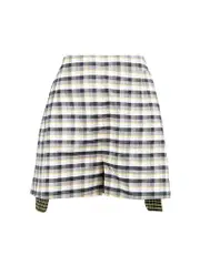 Checkered Silk Mini Shorts