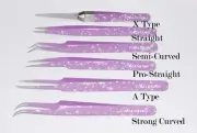 Eyelash Extension Light Purple (Lilac) with Glitter Tweezers