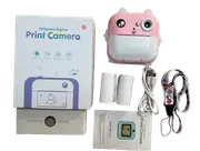 Kids Camera Instant Print Toddler Digital Camera 1080P HD Instant Print Photo with 2 Rolls Photo Paper 32GB Card
