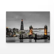 B&W London Bridge & City Print 100% Australian Made 120 x 90cm (Acrylic)