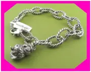BRIGHTON NIGHT WATCH OWL Silver Crystal Charm BRACELET NWTag $64