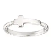 Silpada 'Simplex Cross' Horizontal Cross Textured Ring in Sterling Silver 9