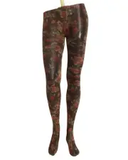 Dolce & Gabbana FloralPrint Tights Rose Pattern Women Black Pantyhose & Tights