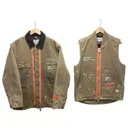 Heron Preston x Carhartt Jacket Vest Set RARE Size Small, Medium OFF-WHITE