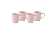 4pc Wiltshire Clay Hot Beverage Drinking Mugs Glazed Stoneware Cup Set 350ml
