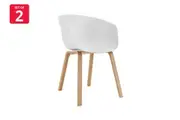 Set of 2 Matt Blatt Nora Dining Chairs (White Beech Legs)