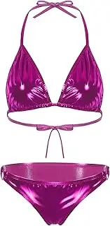 [Loodgao] Women's Micro Thong Bikini 2 Piece Swimsuit Mini Tie Side Swimsuit Pole Dancing Underwear