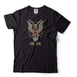 男式 EAGLE EST 1776 襯衫 AMERICAN EAGLE T 恤美國愛國 T 恤美國自由襯衫