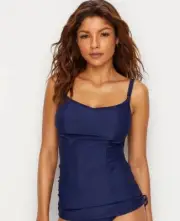 PANACHE NAVY ANYA UNDERWIRE TANKINI TOP, SIZE US 36FF