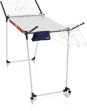 Leifheit Pegasus 200 Solid Deluxe Mobile Clothes Airer Dryer with 20 Meter Clothes Horse, White/Blue