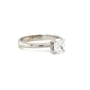 1.00 Carat Solitaire Diamond Engagement Ring Certified Cushion Cut E - SI1 GIA