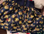 Girl's Abercrombie Kids Girl Small Blue Skirt with White Underlay with Flowers