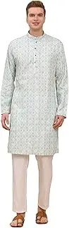 [Pro-Ethic Style Developer] Mens Indian Traditional Cotton Kurta Sets, Men Kurta Set Indian Wedding Dress (A-122)