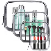 Set of Four Clear Cosmetic Toiletry Bags