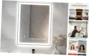 28x36'' LED Bathroom Mirror w/Light, Aluminum Frame, Dimmable Front & Backlit,