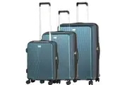 Volair Vmax Hardside 3 Piece EXP Spinner Suitcase Set Steel Blue