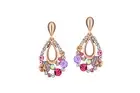 14K Gold Plated Multi colour Earrings MADE WITH SWAROVSKI ELEMENTS E81-9