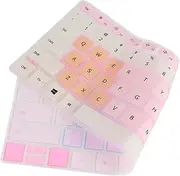 LIFKICH Flexible Silicone Keyboard Cover for Laptops Cream Color Durable Computer Protective Film Compatible with Various Models Easy to Clean Prevents Dust and Spills