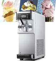 1200W Commercial Ice Cream Machine, 12-16L/H Soft Serve Ice-Cream Maker Machines with LCD Operation Screen, One-Click Rapid Freezing, Auto Clean, for Snack Shops, Supermarkets