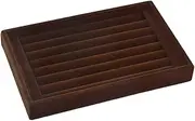AKOAK 1 Pack Jewelry Display Tray Wooden Flannel Dresser Ring Earring Bracelet Watch Storage Case Portable Display Rack (brown)