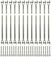 Stainless Steel Wire Rope DIY Balustrade Kit Jaw/Swage Fork Turnbuckle - 12 pack