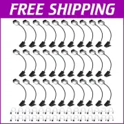 30 Lightweight Clip-On Reading Lights with USB Cables - Ideal for Home & Travel