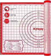 Large Silicone Pastry Baking Mat with Measurements,16" x 26" Silicone Fondant Sheet, Non-Slip Mat Sticks to Countertop for Rolling Dough, Pie and Baking Mat XL - 20" x 28" Red