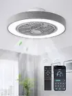 20 Inch Low Profile Ceiling Fan with Light, Led Bladeless Ceiling Fan, Remote Co