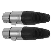 2pcs Female Xlr Plug 3 Pin Xlr Connector Replacement Mic Connector Mic Female