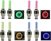 2 x LED Bicycle Valve Caps - Luminous Tyre Lights in Red, Blue, Green or Yellow - Night Visibility - Waterproof Bicycle Accessories (Blue)