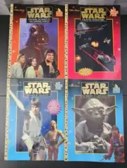 4 Star Wars coloring books Golden Books activity puzzles games mazes 1997 New