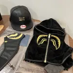 全新BAPE A BATHING APE BLACK 黑金 真皮 面罩 頭套 帽子