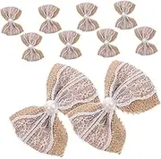 Ipetboom Elegant Greeting Card Invitations 10pcs Mini Bows DIY Craft Bows Lace Burlap Decor