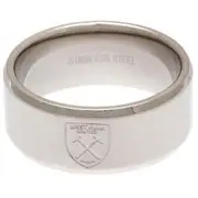 West Ham United FC Band Ring Silver Large