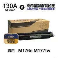 在飛比找PChome24h購物優惠-HP 130A CF350A 黑色 高印量副廠碳粉匣【內含晶