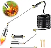 Propane weed torch,1,800,000 BTU weed burner torch with 10FT hose, Extended detachable blow torch with self-igniter, Flamethrower for weeding, Roof asphalt, Snow melting