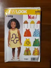 90s New Look Pattern 6360 Uncut Toddler Girls Sleeveless Shift Dress 1/2 1 2 3 4