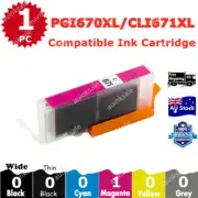 1x Non-OEM Cli 671xl Magenta Ink Cartridge for Canon Pixma Mg5760 Mg5765 Ts5060