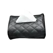 Pu Check Tissue Box Cover Home Table Car Storage Organiser Napkin Case Holder
