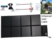 12V 120W Folding Solar Blanket Kit, Black Silicon Panel, Generator Power Charger