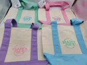 Trader Joe's Pastel Mini Canvas Tote Bags PINK,GREEN,PURPLE,BLUE 2025 LIMITED ED