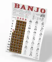 Banjo Chord Chart Poster Fretboard Rolls 5 String Chords Beginner Notes Theory